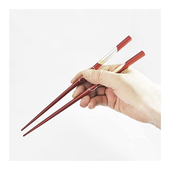 Isso Pair Chopsticks, Lacquered Chopsticks in a Paulownia Box, Yoimachi Moon + Hana Sakura Chopstick Rests, 2 Pairs, Made in Japan. Wajima-nuri