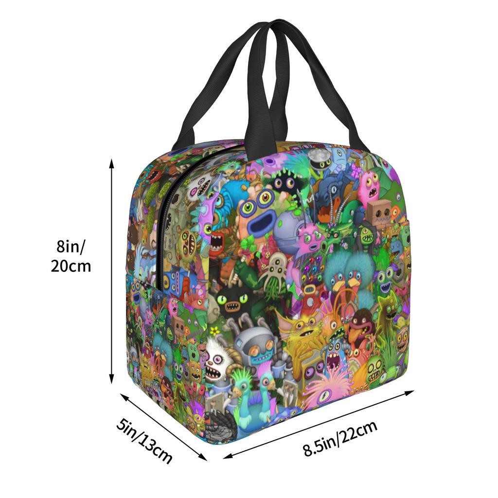 My Singing Monsters Lunchtasche Herren Damen Kühl- und Warmhalte-Isolierbox für die Schule