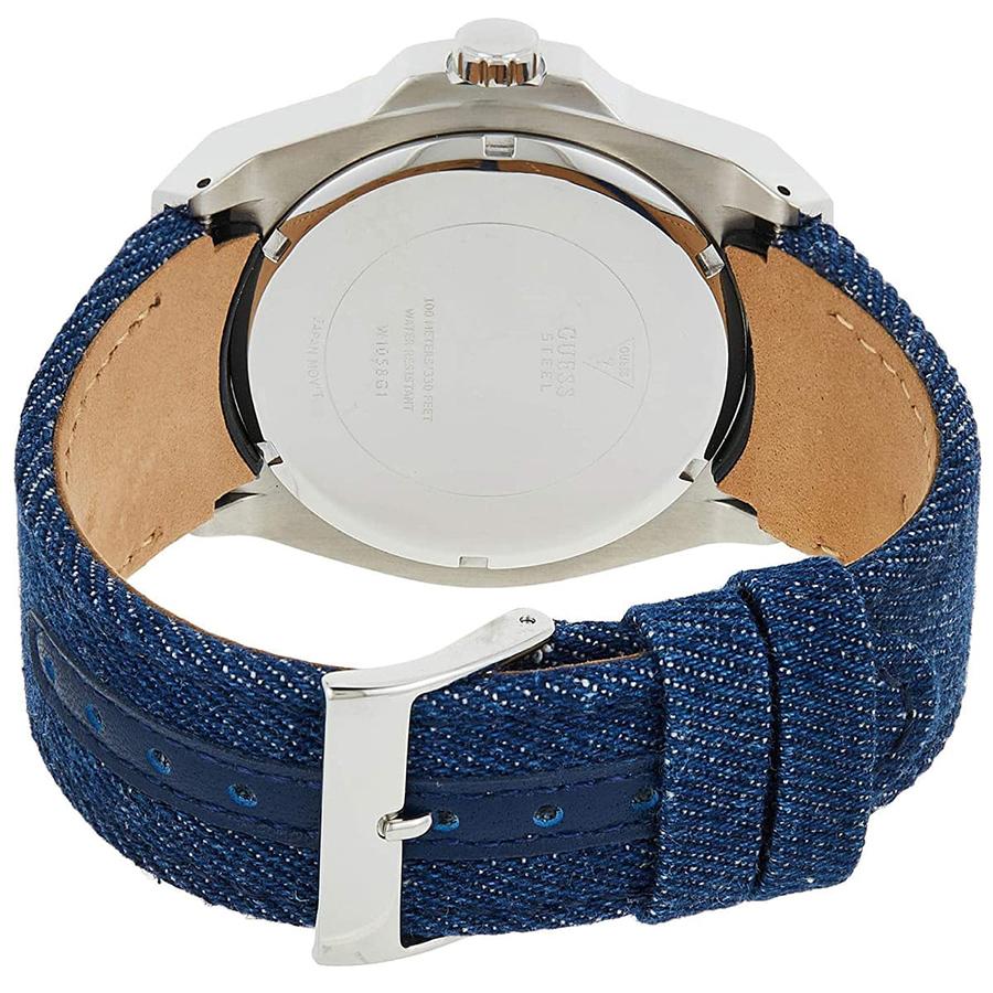 Men's Quartz Denim Leather Three-Hand Watch Legacy Series Leisure Sports Waterproof Watch Stainless Steel Case/Scratch-Resistant Glass Mirror W1058G1