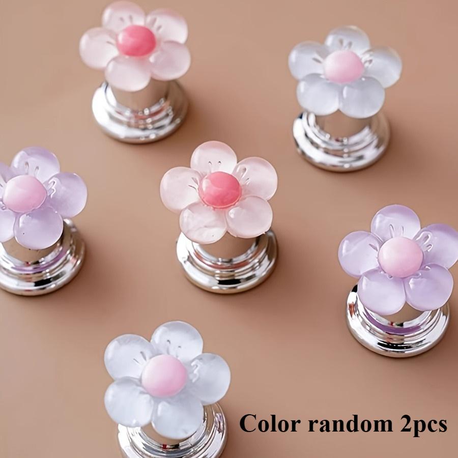 

Floral cartoon toilet flush handle, elegant bathroom accessory with spike design, easy to press, comes with installation parts 2pcs
