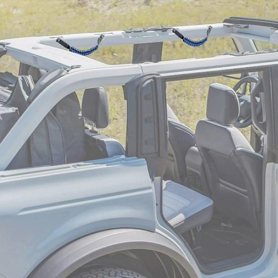 2 Pack Blue Roll Bar Grab Handles Paracord Grip Handle for Ford Bronco -2025