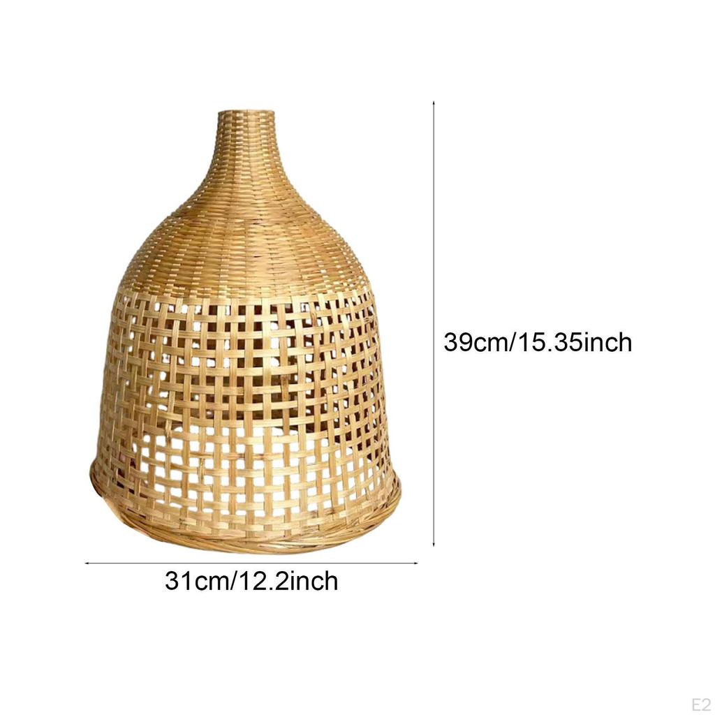 Handcrafted Bamboo Lampshade Retro Lamp Cover Decorative for Indoor Lighting Aesthetic Style