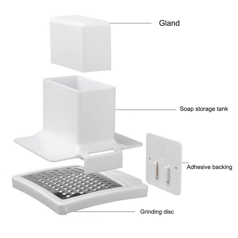 1Pcs Bathroom Wall-Mounted Portable Grinding Powder Soap Box Home Creative Traceless Sticky Multifunctional Soap Box