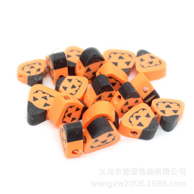 Halloween Polymer Clay Beads Spooky Skull Pumpkin Ghost Spacer DIY Jewelry Making 10mm 1000pcs