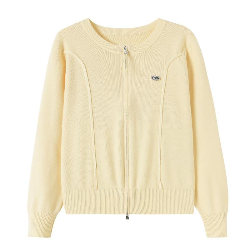 Soft Waxy Knitted Cardigan Women's Solid Color Casual Style Jacket Spring Sweater Versatile Top
