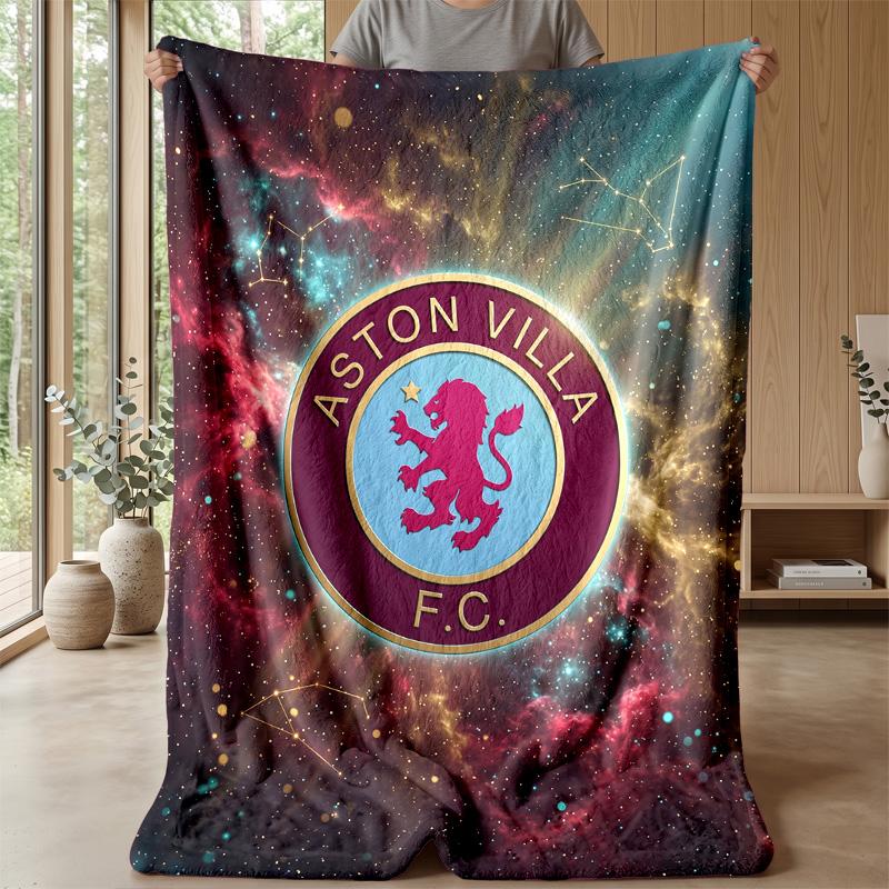 Coperta in Flanella con Stampa Aston Villa, Morbida Calda Leggera Coperta da Divano Letto Campeggio