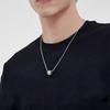 Lucky Bead Necklace: Men's Titanium Steel Lightweight Luxury Collarbone Chain with Hip Hop Flair