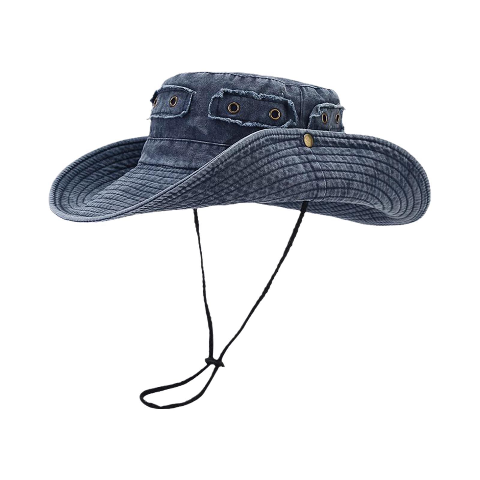 

Packable Wide Brim Fishing Hat Sunshade Jungle Hat All-match Sun Hat for Outdoor Riding Hiking Camping темно-синього кольору