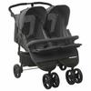 VidaXL Double Stroller Anthracite Steel