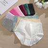 3Pcs/Set Women S-3XL Seamless Cotton High Rise Briefs Solid Color Stripe High Quality Panties Female Cozy Big Size Sexy Lingerie