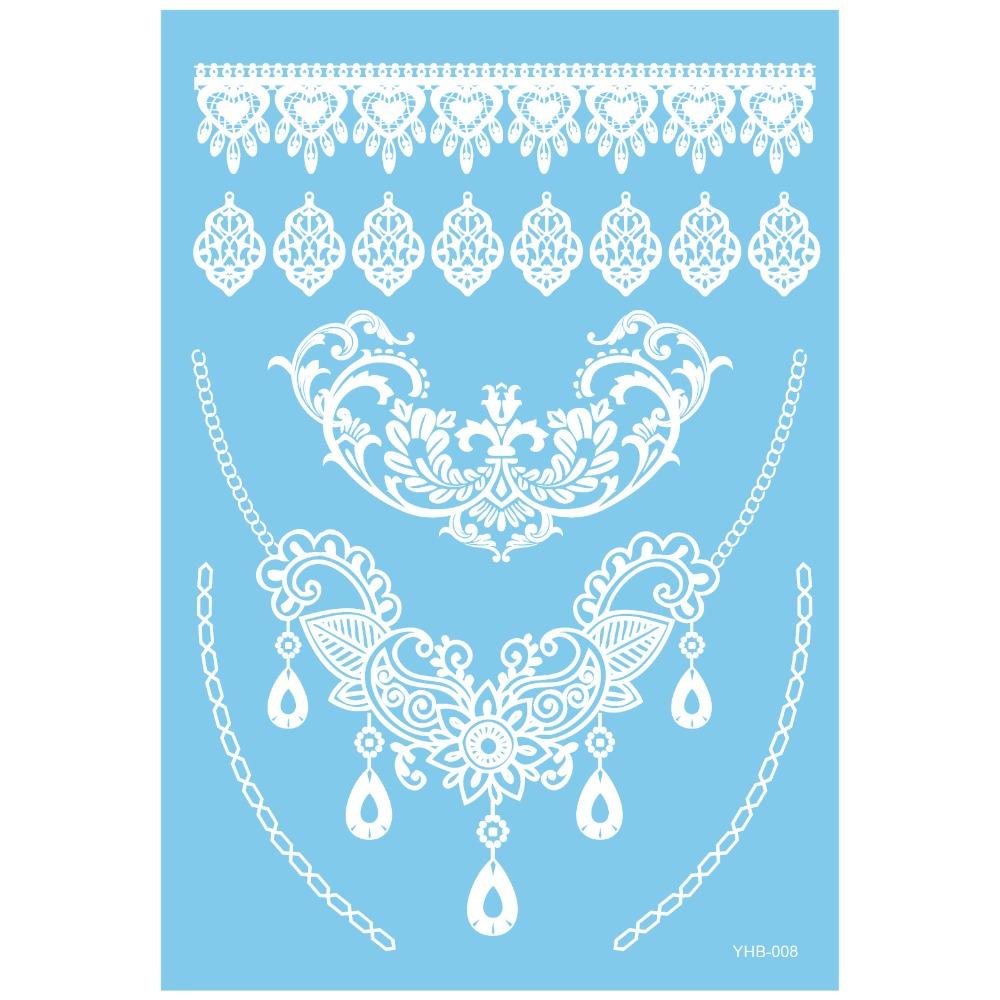 Lace Flower White Tattoo Stickers Long-lasting Butterfly Tattoo Stickers Women Men