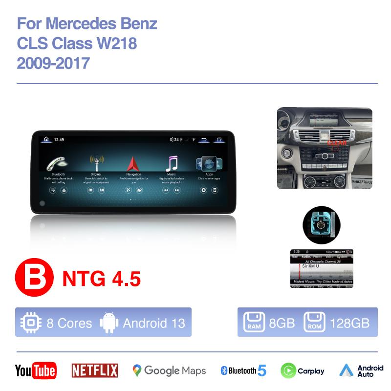 12.8" Car Radio For Mercedes Benz CLS Class W218 2009-2017 Multimedia Player GPS Navigation Android13 Auto Carplay 4G 360 Camera