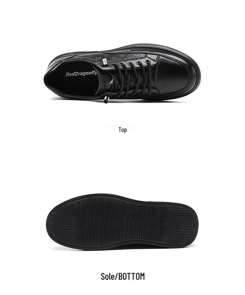 Red Dragonfly Men's Summer White Sports Casual Flat Board Shoes, Breathable and Hollow Design