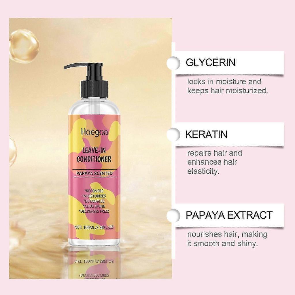 Hoegoa Nourishing Wash Free Hair Conditioner Lightweight Fragrance Retention Fluffy Keratin Nourishing&Moisturizing Hair Care Essence