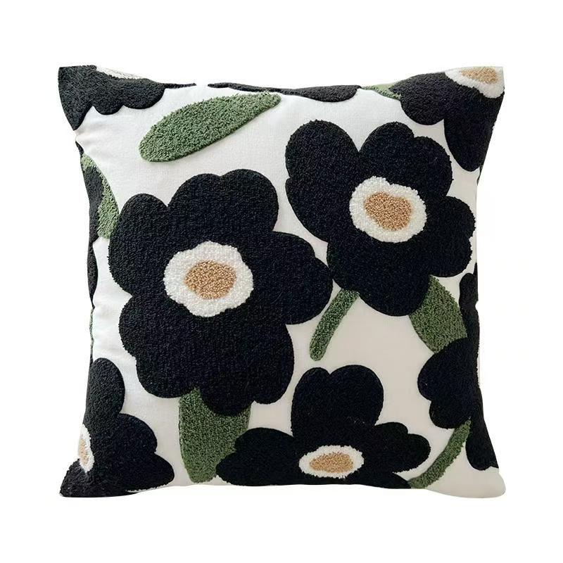 45X45Cm Cute Throw Embroided Pillow Cover Light Luxury Nordic Flower Sofa Cushion Waist Cover Home Decorative Pillowcase