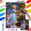 Oil Paint Digital Painting Art Kit Snow Princess Christmas Reindeer Steampunk Scene FillIn Painting Home Decor