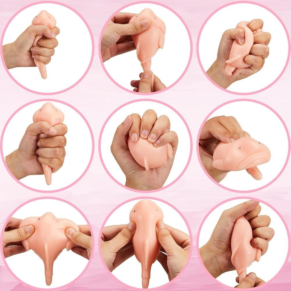 Squishy Blobfish Stress Toy - Ugly Fish Squeeze Sensory Fidget for Anxiety Relief, Funny Desk Decoration Gifts for Kids Adults