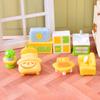 Yousheng Miniature Dollhouse Furniture Mini Resin Bed Sofa Cabinet Table Accessories Lemon Style Tiny Pretend Play Props for Fairy Garden Doll House