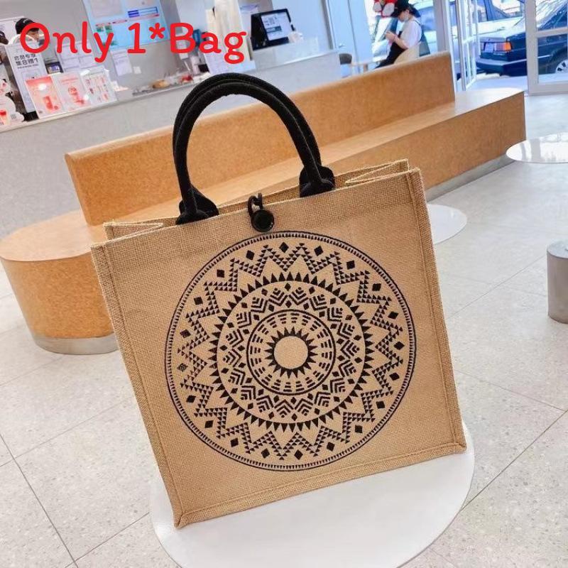 Snoopy Mickey Pattern Tote Bag With Cotton Linen Material For Daily Use And Trendy Casual Style