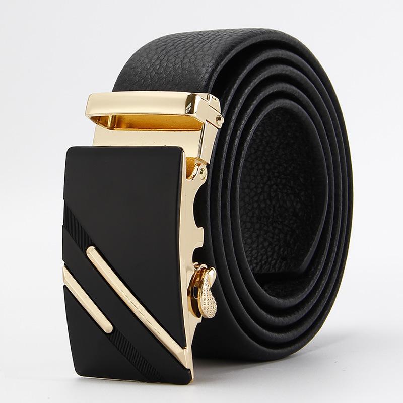 Men's Head Layer Leather Belt High End Automatic Buckle Belt Business Versatile Cowhide Belt
