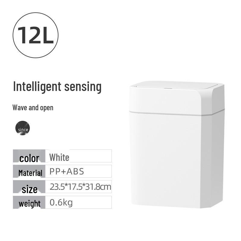 2026 Smart Induction Trash Can, 16L: Sealed, Sterilizing, with Hidden Trash Bag for Home Use