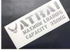Hyget New Atley Light Van Max Load Stencil Style Emblem Cut Letter Sticker (Silver New Attery)