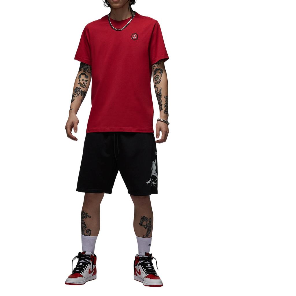 Jordan BRAND T Shirts Men's Red Crew Neck Moderate Straight Fit IB7529-687