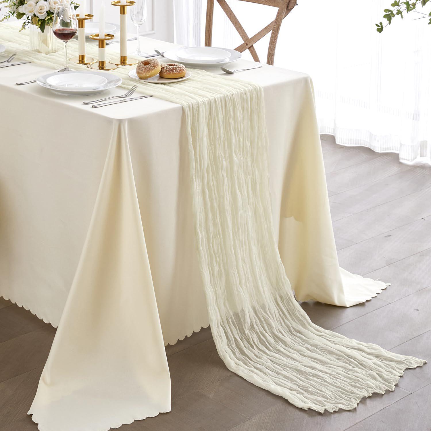 

Exclusive Crinkle Gauze Table Runner for Weddings, Showers & Parties 90x180 cm