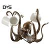 Vintage Octopus Mug Holder Resin Sea Animal Figurine Kitchen Countertop Coffee Cup Organizer Hanger Stand Rack Indoor Outdoor Decoration