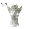 Stable Wide Base Angel Decoration 3D Printed Praying Statue, Elegant Matte White Cherub Figurine with Detailed Drop Resistant Odor Free Decor