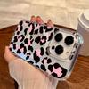 Fashion Black Pink Leopard Print Phone Case For iPhone 17 16 15 14 13 12 11 Pro Max 7 8 Plus 16E 17Air X XR XS Max Soft Cover
