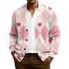 Men's Ribbed Knit Long-Sleeve Cardigan
