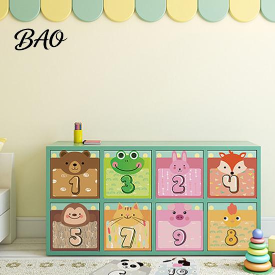 Number Hopscotch Rugs Lattice Floor Stickers, 1-10 Game Decals, Removable Indoor Hopping Tiles Cartoon Animals Wall Decals for Classroom School