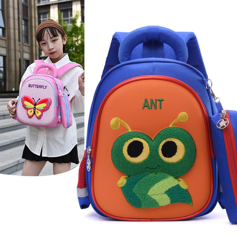 Childrens Butterfly Dragonfly Backpack Large Capacity Layered Zipper Storage