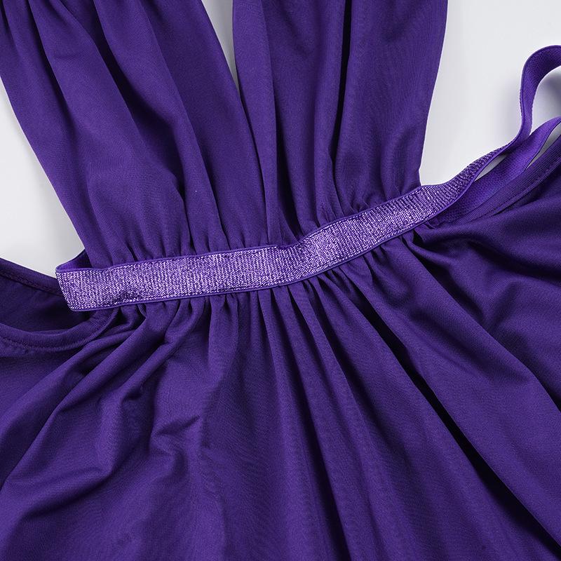 European & American Pattern Patchwork Sequin Mesh Dress - Backless, Hollow Design, Long Holiday Style Dress