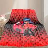 Ladybug Pattern Blanket, Cozy Blanket for All-Season Comfort On Sofas, Beds, Office, Car, Camping and Travel