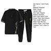 2Pcs/Set Men Summer Outfit Stand Collar Short Sleeve T-shirt Elastic Waist Drawstring Ice Silk Pants Set Tiger Print Casual Suit