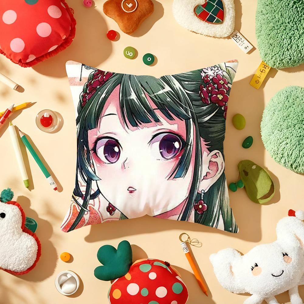 The A-Apothecary Diaries Maomao Cushion Cover Plush Fabric Soft Double-Sided Printed Sofa Warm Winter Home Gift Pillow Cover