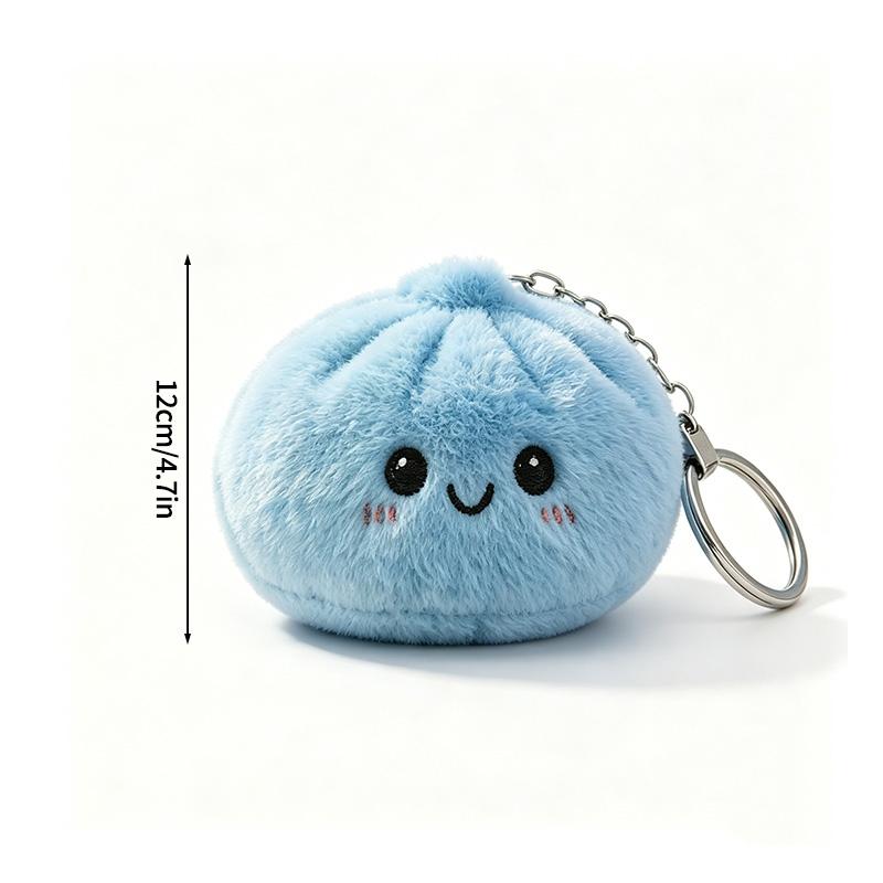 Funny Dumplings Keychains Simulated Dumpling Keyring Stress Relief Keychain for Bag Backpack Accessories Hanging Ornament