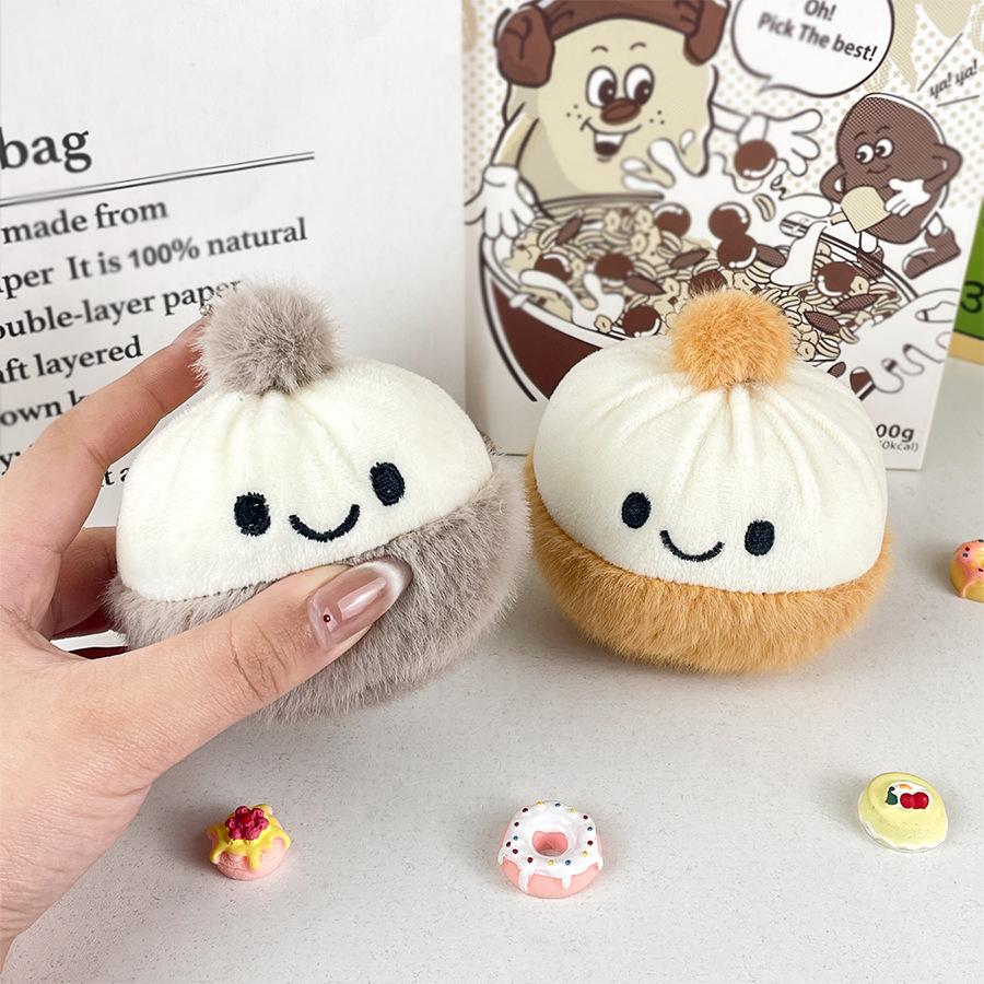 Cute Three-color Bun Plush Doll Creative Doll Bag Pendant Grab Machine Doll Children's Toy Doll
