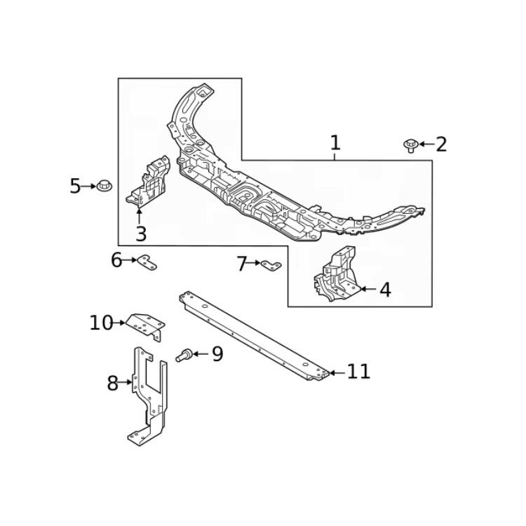 LR117299 Front Radiator Bracket for Land Rover Range Rover Evoque