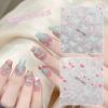 Sweet Cherry Heart & Mint Green Bow 3D Nail Art Stickers