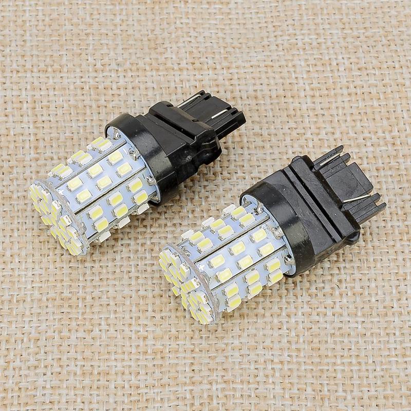 2Pcs 3157 64SMD White LED Reverse Brake Turn Signal Light Bulb Fit for Dodge Ram 1500 2500 3500 1994-2010