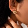Fashion Gold Silver Color Twist Knot Stud Earrings For Women 2026 New Trendy Metal Circle Smooth Geometric Earring Jewelry