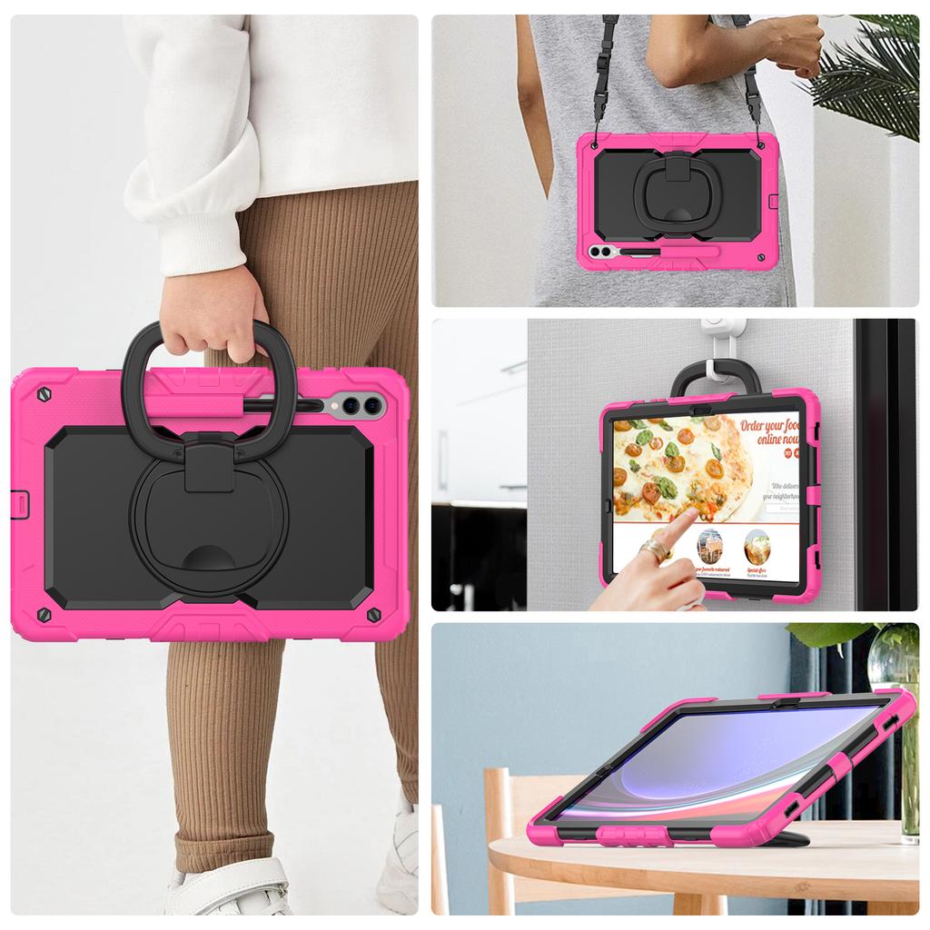 Rotating Stand Case Universal For Samsung Galaxy Tab S10 S9 FE Plus 12.4 Inch SM-X820 X826 X610 X616 X810 X816 Heavy Duty Cover