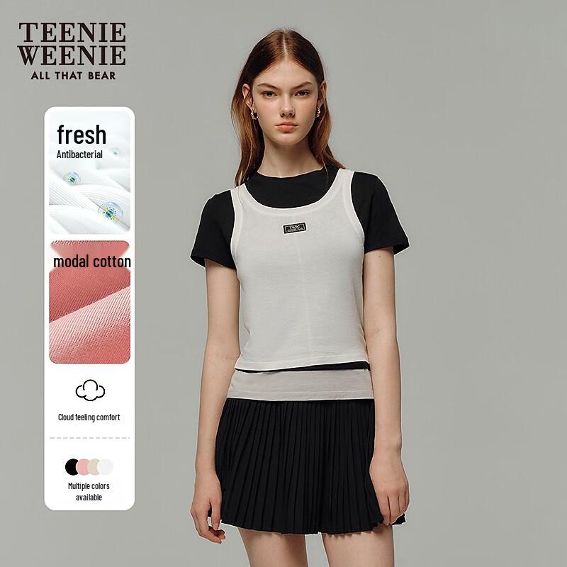 Teenie Weenie Women s Antibacterial Color Block Short Sleeve T-Shirt 165/M