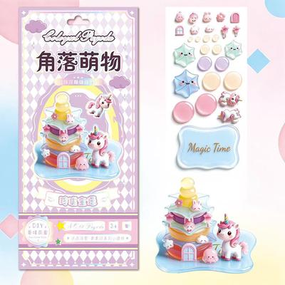 Cartoon Relief Sticker Stacking Game Girl Handmade Diy Small Ornaments 3D Stress Relief Decorative Stickers Educational Stickers