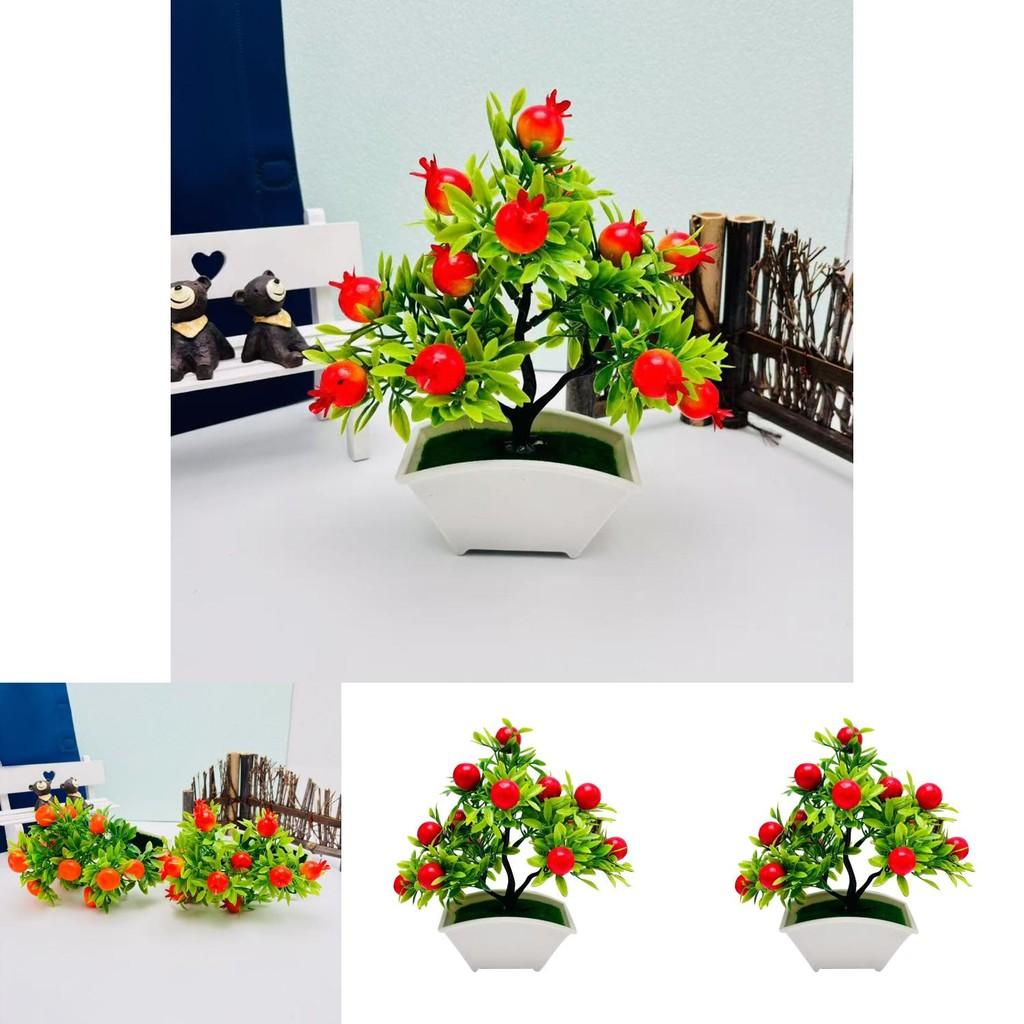 Fruit Tree Desktop Decor With Silk Material For Office And Photography Displays
