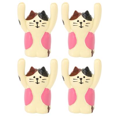4Pcs Cartoon Photo Clip Cute Cat Style Durable Resin Stable Eye Catching Animal Note Holder for Wedding Party Office