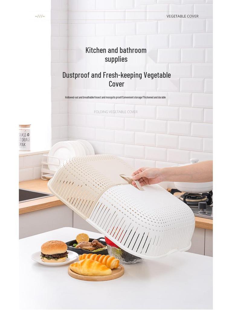 Foldable Breathable Rectangular Dustproof Food Dish Cover - Anti-Fly, Large & Small Sizes